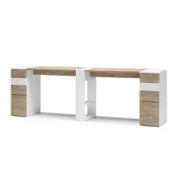 NAILS TABLE with double shelf in oak