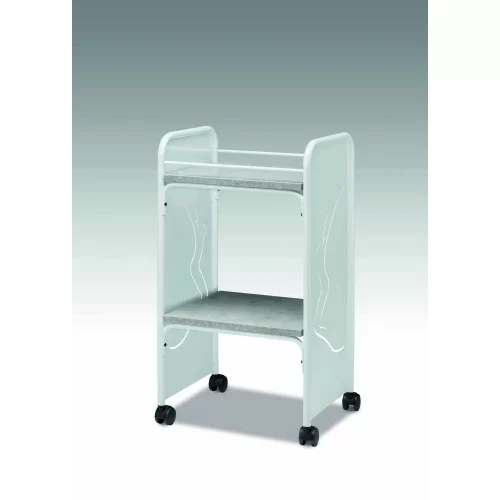 Steel trolley with 2 shelves