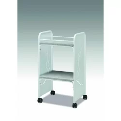 Steel trolley with 2 shelves