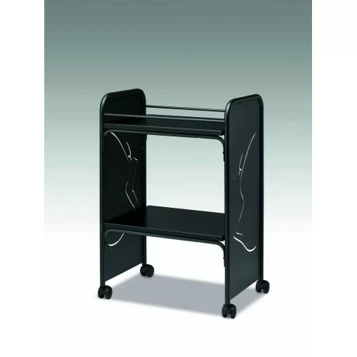 Carrello in acciaio con 2 ripiani
