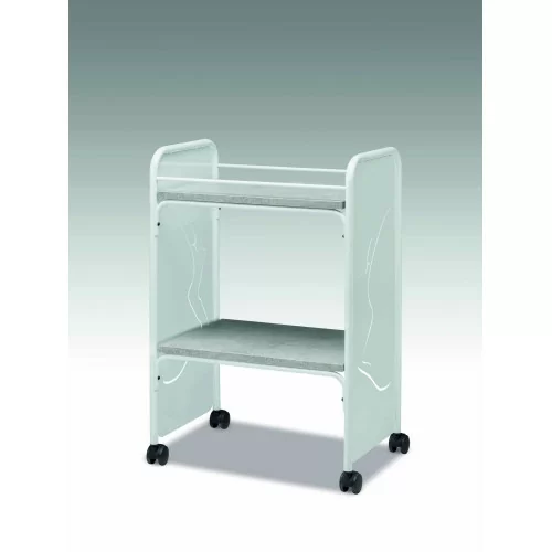 Carrello in acciaio con 2 ripiani