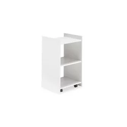 White wooden trolley with swivel wheels